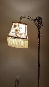 Beige and Gold Gooseneck Lampshade