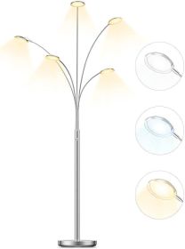 Floor Lamp 5 Arc Multi Heads 3 Levels Color Temperature Brightness Adjustable Touch Control Dimmer 450 Degree Rotatable for Living Room etc