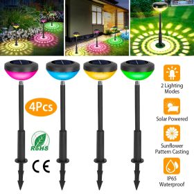 4Packs Solar Pathway Light Color Changing Garden Light Landscape Stake Light