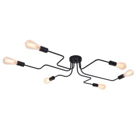 6 - Light 40.16'' Sputnik Modern Linear Semi Flush Mount