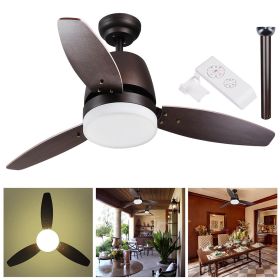 42 Inch 3 Blades Ceiling Fan With Dimmable LED Light And Remote Control