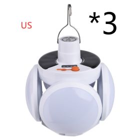 Solar Charging Light LED Power Failure Emergency Bulb Light (Option: 3pcs White-US)