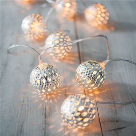 LED Fairy Garland Hollow wrought iron Ball (Option: )