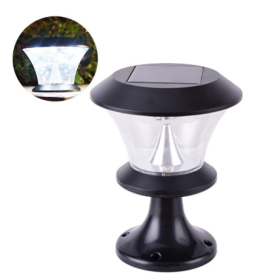 8LED round solar column headlight (Option: Cold)