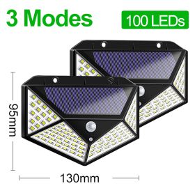 Solar sensor light (Option: 100LED-Polygon-2pcs)