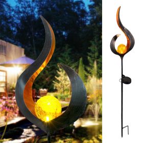 LED Solar Flame Light Metal LED Garden Light Flame Effect Lamp Waterproof Outdoor Lights Landscape Lights Solar Decorative Light (Option: Flame lamp)