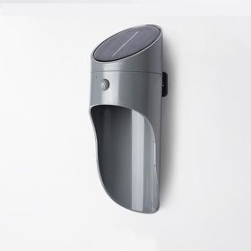 Outdoor solar human induction led wall light (Option: Grey-Cold white)