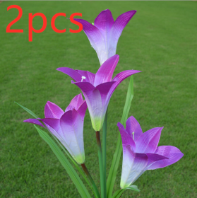 Solar Garden Decoration Lawn Light Simulation Lantern (Option: Purple 2pcs)