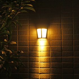 Solar wall lamp 6 LED outdoor waterproof light control decorative landscape lamp (Option: Warm light)