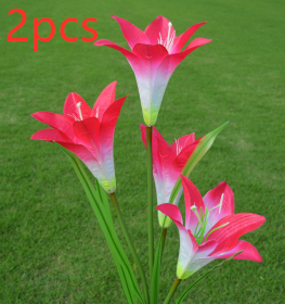 Solar Garden Decoration Lawn Light Simulation Lantern (Option: Pink 2pcs)