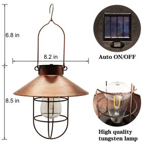 Solar Outdoor Hanging Lights Waterproof Courtyard Lantern (Option: Coppery)