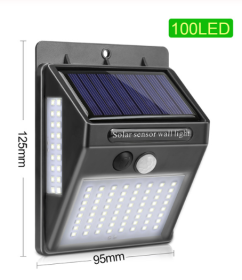 Solar sensor light (Option: 100LED-Black-1pcs)