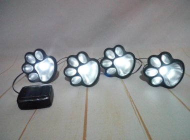 Outdoor 4 LED Solar Animal Paw Light Portable Lamp Solar Light Sensor Solar Energy Lamp Panel Camp Tent Fishing Garden Lighting (Option: White x3)