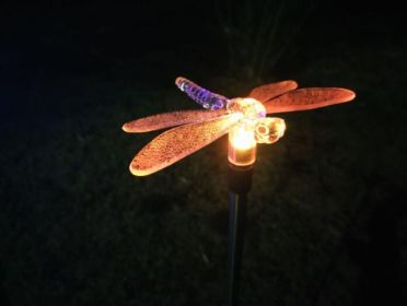 Led Solar Garden Light, Changing Color In The Water Impermeable Outer Dragonfly Butterfly  Bird Road To Garden Solar Led Lawn Lamp Decoration (Option: Dragonfly)