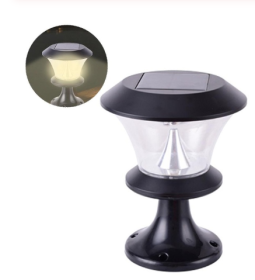 8LED round solar column headlight (Option: )