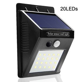 Solar sensor light (Option: 20LED-Black-2pcs)