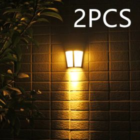 Solar Wall Light 6led Outdoor Garden Courtyard Fence Light Control Decorative Landscape Light (Option: Warm light-2PCS)