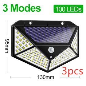 Solar sensor light (Option: 100LED-Polygon-3pcs)