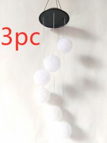 Color Changing Solar Power Wind Chime Crystal Ball Hummingbird Butterfly Waterproof Outdoor Windchime Light For Patio Yard Garde (Option: Ball-3pc)