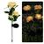 Outdoor Landscape Solar Rose 3-head Courtyard Garden Ground Plug Lawn Lamp (Color: Yellow)