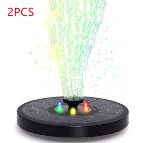 Solar Fountain Pump Fountain Light Round Floating Fountain Pump Color LED Light (Option: Black-2pcs)