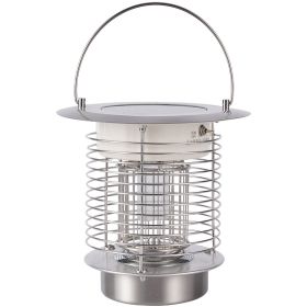 Solar Mosquito Killer Lamp Outdoor Waterproof Courtyard Garden Household (Option: Portable silver)