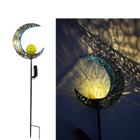 Outdoor Wrought Iron Ground Plug Solar Lawn Lamp Retro Hollow Courtyard Landscape Projection Lamp (Option: )