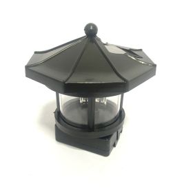 Solar Rotating Lighthouse Outdoor Courtyard Garden Lawn Decorative Lighting Landscape Light (Option: Black-Small)