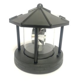 Solar Rotating Lighthouse Outdoor Courtyard Garden Lawn Decorative Lighting Landscape Light (Option: Black-Large)