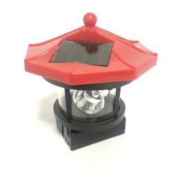 Solar Rotating Lighthouse Outdoor Courtyard Garden Lawn Decorative Lighting Landscape Light (Option: Red-Small)