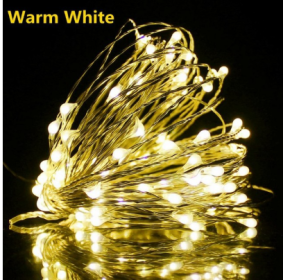 1-10M Led String Light Copper Wire Holiday Lighting Fairy Light Garland Battery Operation For Christmas Tree Wedding Party Decor (Option: Warm White-10m100 lights-2AA battery box)