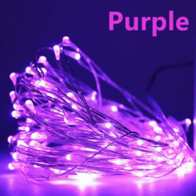 1-10M Led String Light Copper Wire Holiday Lighting Fairy Light Garland Battery Operation For Christmas Tree Wedding Party Decor (Option: Purple-3m30 lights-Usb)