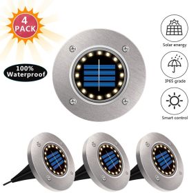 8LED Waterproof Solar Powered Garden Lights (Option: 4pcs 16LED white light)