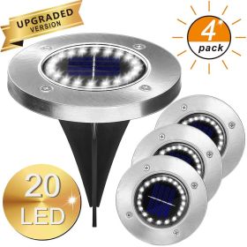 8LED Waterproof Solar Powered Garden Lights (Option: 4pcs 20LED warm light)