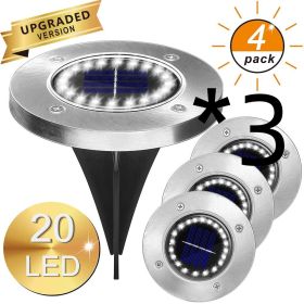 8LED Waterproof Solar Powered Garden Lights (Option: 3PC 4pcs 20LED warm light)