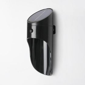 Outdoor solar human induction led wall light (Option: Black-Cold white)