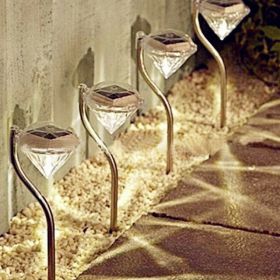 Solar Powered Garden Diamond Light (Option: Warm white 4pc)