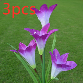 Solar Garden Decoration Lawn Light Simulation Lantern (Option: Purple 3pcs)