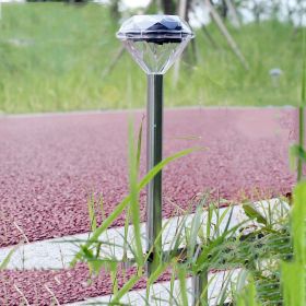 Solar-powered straight pole diamond Lawn lamp (Option: )