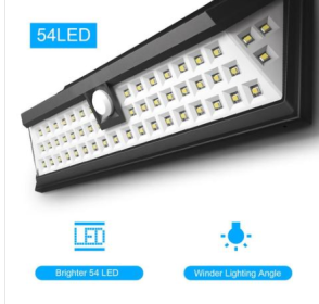 Solar Energy Body Induction Wall Lamp (Option: Black-54 lamp)