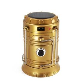 LED Solar Camping Lantern (Color: Gold)