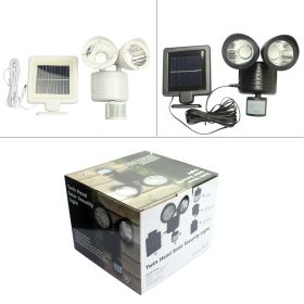 New solar lamp household solar human body induction double head light 22LED solar street lamp (Color: )