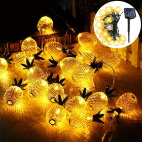 Wrought iron metal pineapple shape solar light string (Option: )