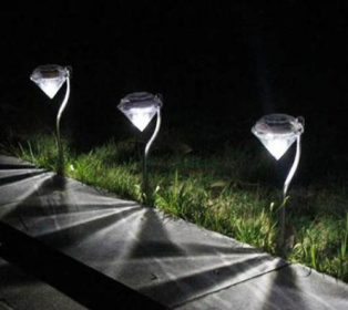 Solar Powered Garden Diamond Light (Option: White 4pc)