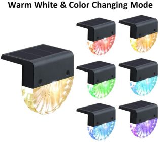 LED Acrylic Shell Solar RGB Color Warm White Stair Light Outdoor Garden Courtyard (Option: )