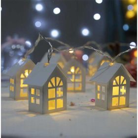 2M 10pcs LED Christmas Tree House Style Fairy Light Led String wedding natal Garland New Year christmas decorations for home (Option: )