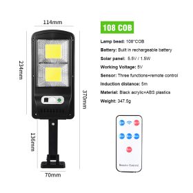 Solar Lamp Body Induction Remote Control Street Lamp (Option: Cstyle)