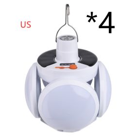 Solar Charging Light LED Power Failure Emergency Bulb Light (Option: 4pcs White-US)