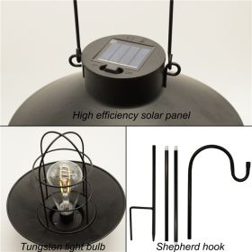 Solar Outdoor Hanging Lights Waterproof Courtyard Lantern (Option: Black small)