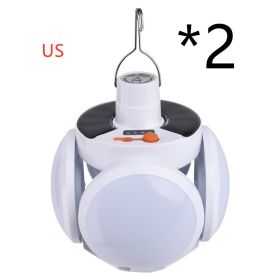 Solar Charging Light LED Power Failure Emergency Bulb Light (Option: 2pcs White-US)